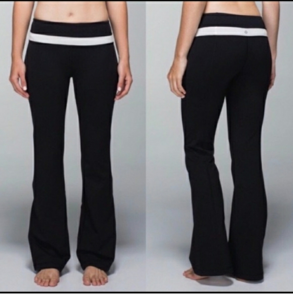 Lululemon GUC Black Purple Stripe Groove Pant
